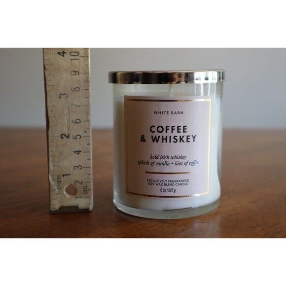 Lot of 2 Bath & Body Works White Barn COFFEE & WHISKEY Single Wick Candles 8 oz - Picture 3 of 11